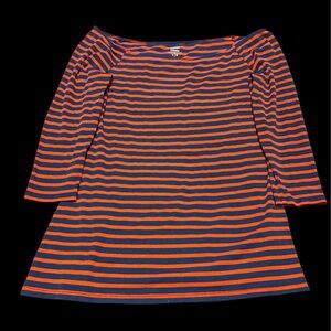 Striped Orange and Navy Dress